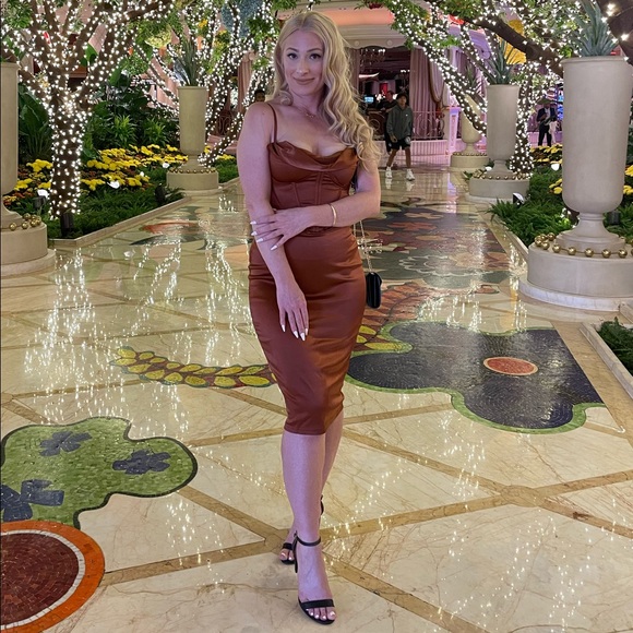 Shiny Brown dress - Picture 3 of 4